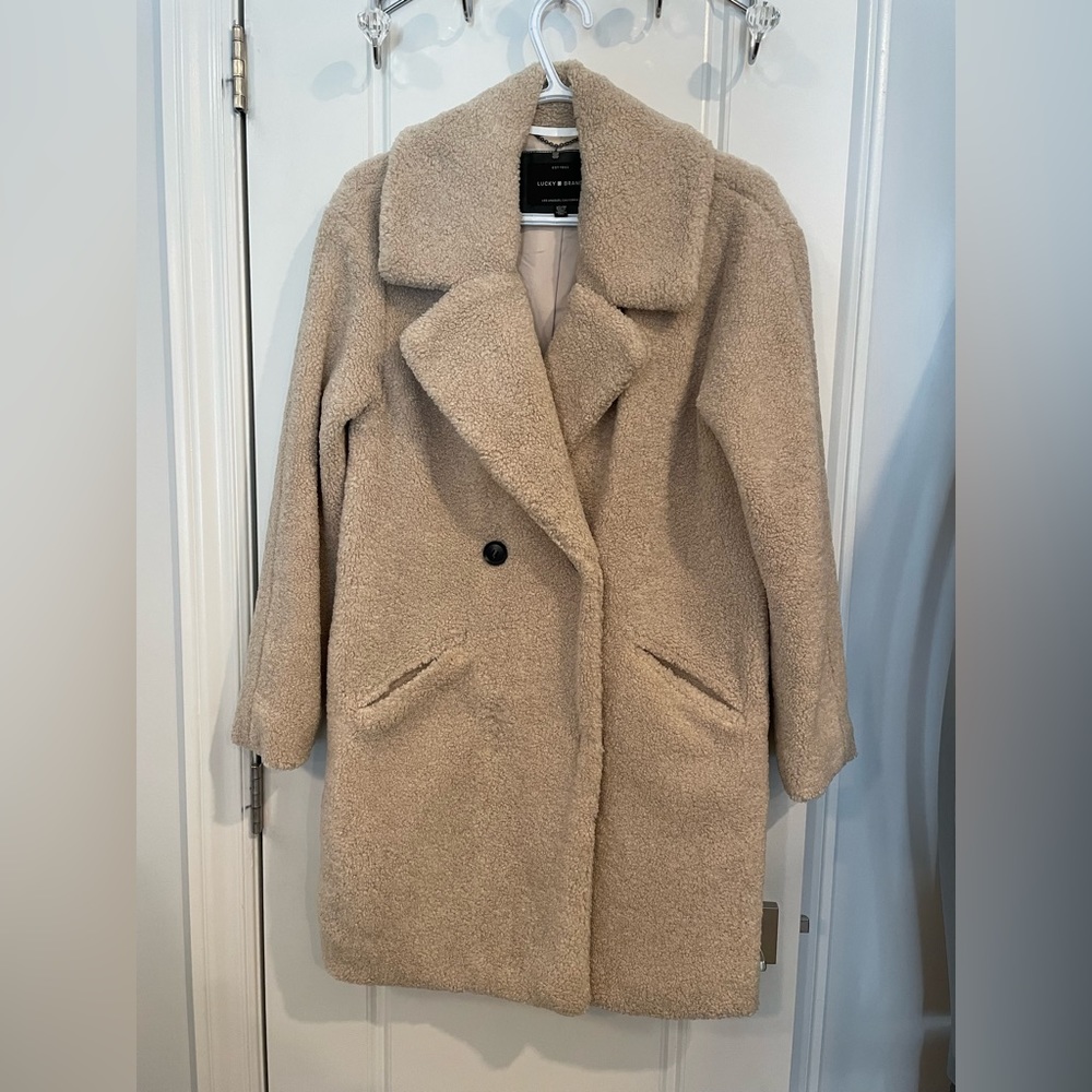 Lucky Brand Oversized Faux-Fur / Bouclé Jacket